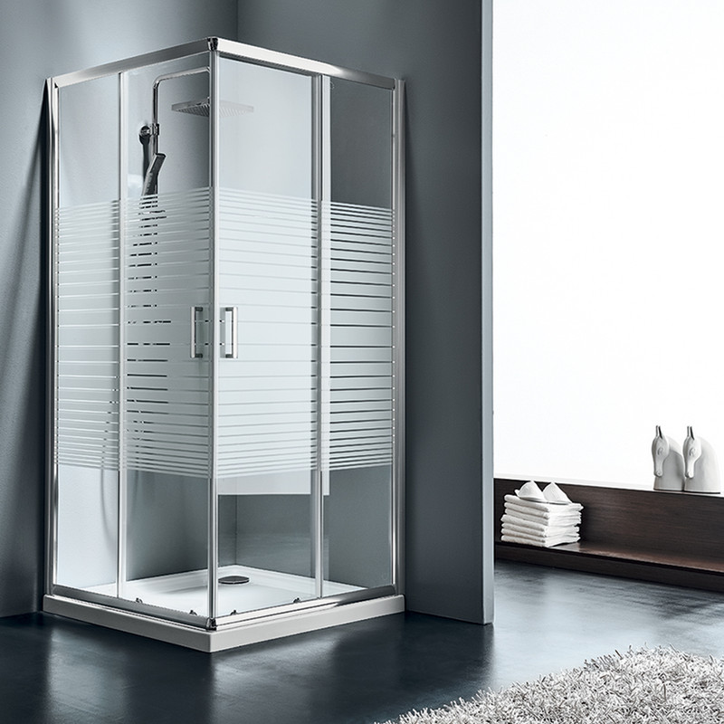 Καμπίνα Ντουζιέρας Γωνιακής Εισόδου Corner Entry Starlet Stripes Chrome
