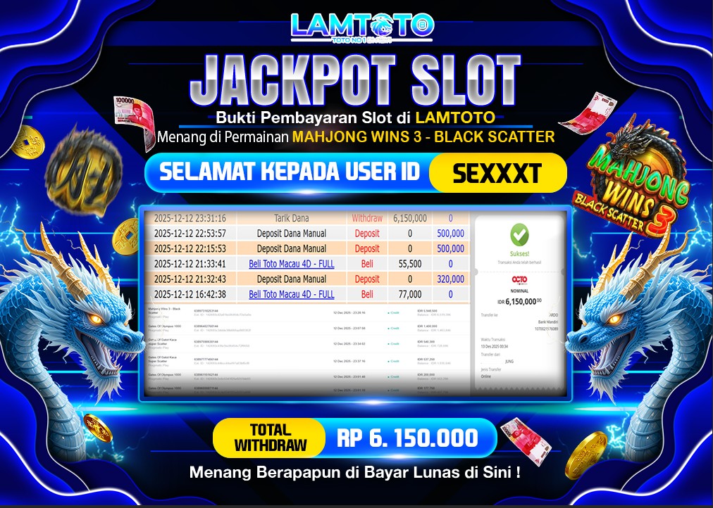 BUKTI JACKPOT LUNAS LAMTOTO