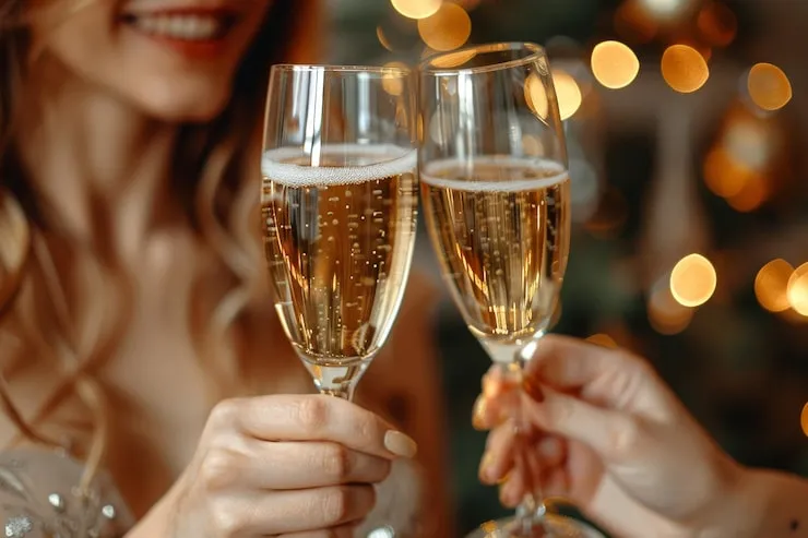 Champagne Toast with Baby Announcement