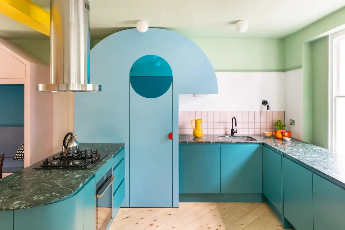 How should a tiny kitchen's interior be designed