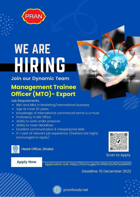 PRAN Group MTO Job Circular 2022 — Postimages