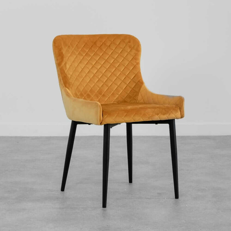 Mustard velvet 2024 dining chairs