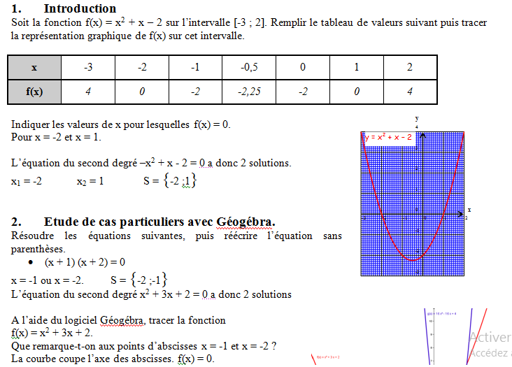 Du premier au second degré