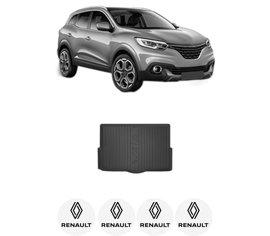 Tavita Portbagaj RENAULT KADJAR (HA_, HL_) din 2015-2021, Protectie Portbagaj Auto, 4x Stickere auto cu RENAULT