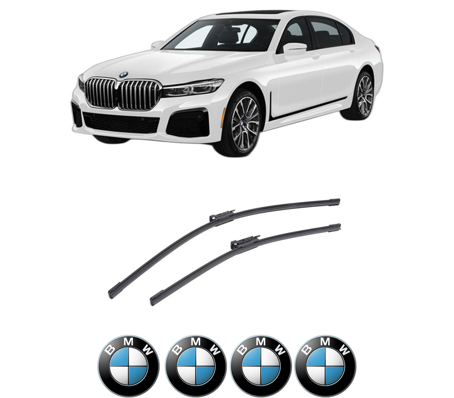 Set stergatoare auto BMW Seria 7 (G70) din 2022-2023, pentru parbriz auto, 2 bucati, Bosch Aerotwin, din cauciuc siliconat rezistent, 4 Stickere Auto BMW Seria
