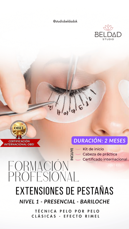 Flyer Formación Profesional en Extensiones de Pestañas - BELDAD Studio