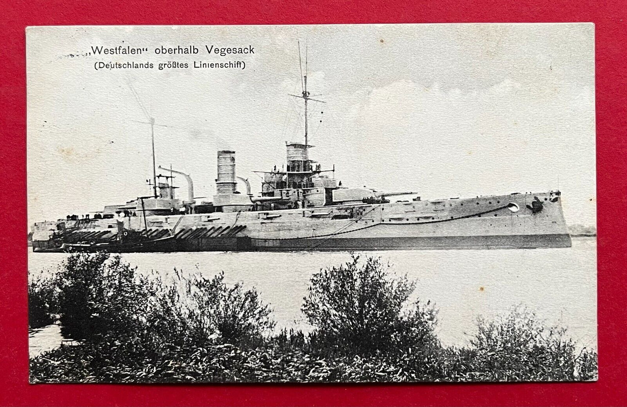 AK BREMEN Vegesack 1912 Linienschiff Westfalen ( 119575
