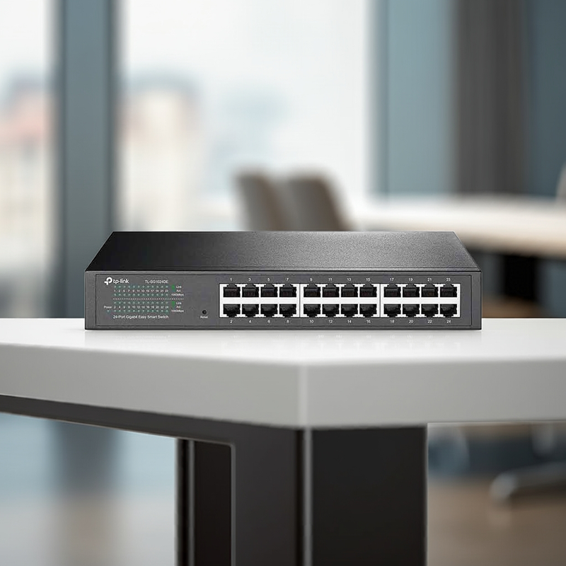 Vista frontal do Switch TL-SG1024DE