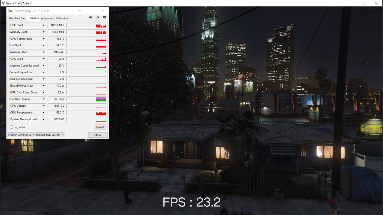 Test rendu GPU-z GTA V