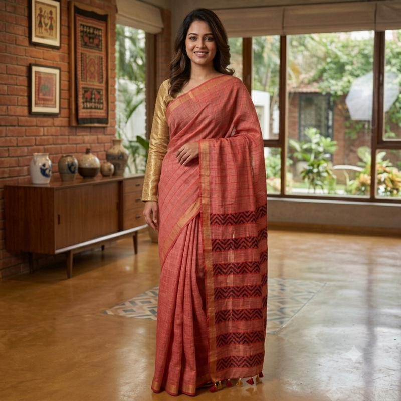 Women's Classic Banswara Silk  Saree with Unstitched Blouse Piece