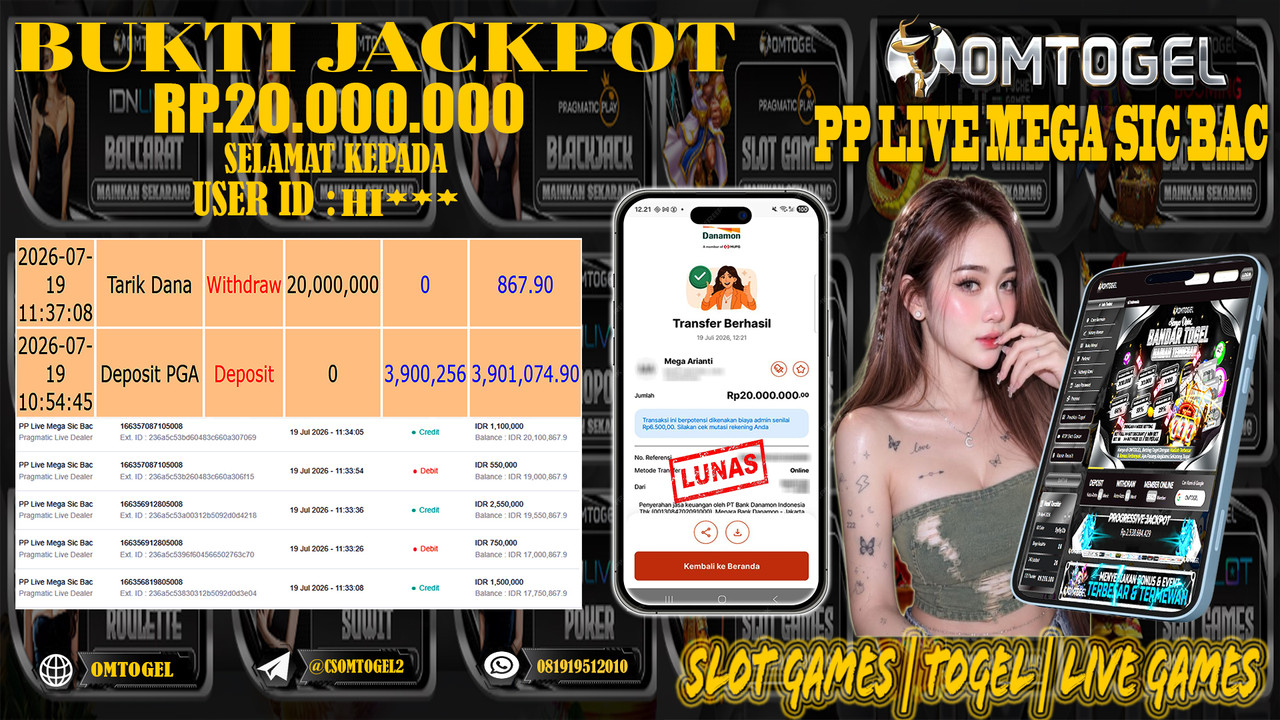 OMTOGEL JACKPOT PRAGMATICPLAY LIVE DEALER  Rp,20,000,000,- DIBAYAR LUNAS