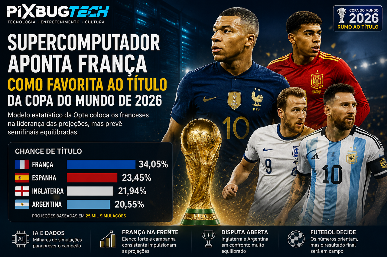 Supercomputador aponta França como favorita ao título da Copa do Mundo de 2026