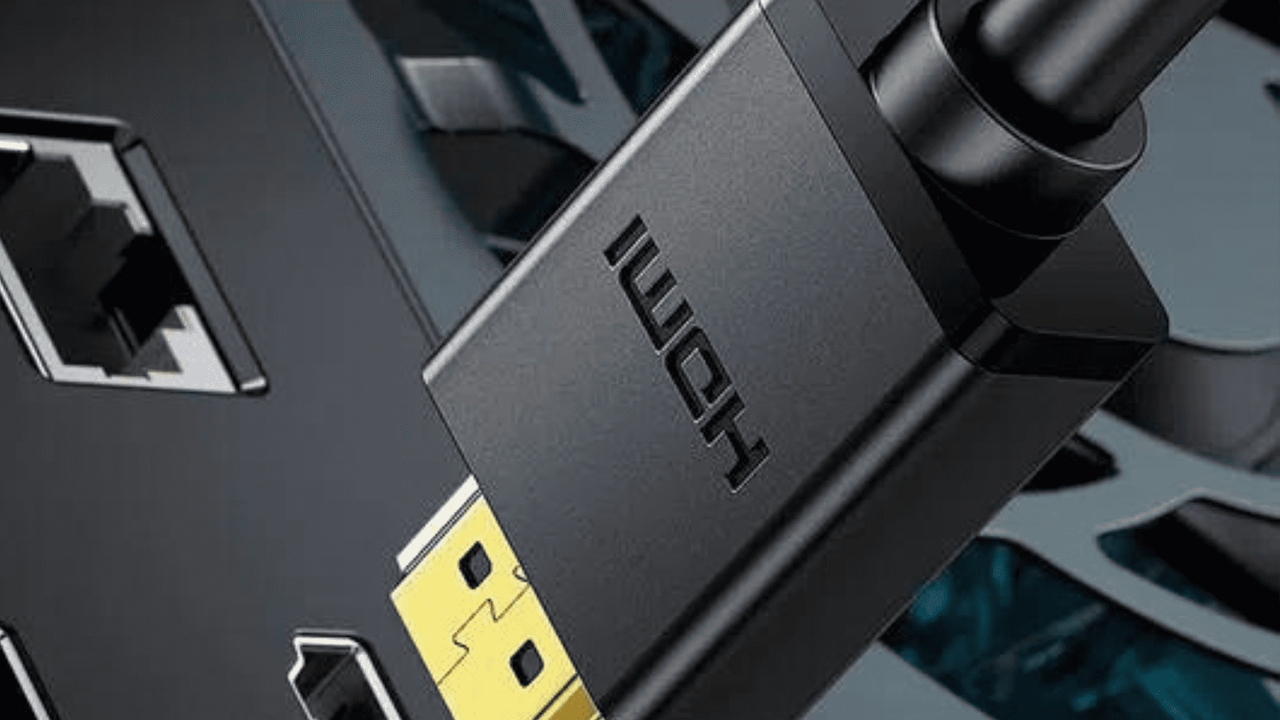 Cabo HDMI conectado em uma TV