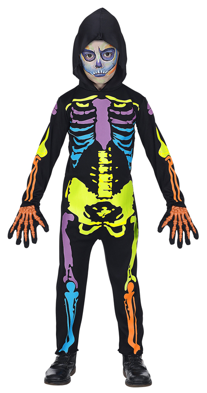 Costume scheletro colorato 5-13 anni| PARTY LOOK