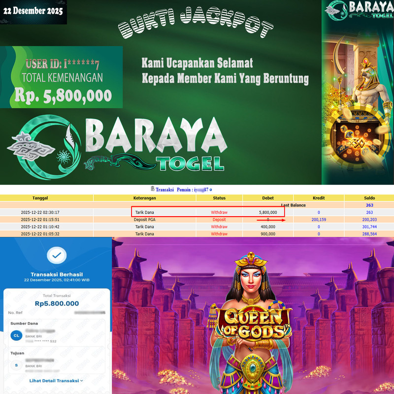 Rp. 5.800.000.- WD LUNAS DI BARAYATOGEL