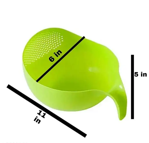 Plastic Fruit Bowl Thick Drain Basket with Handle Color 1 (R506)