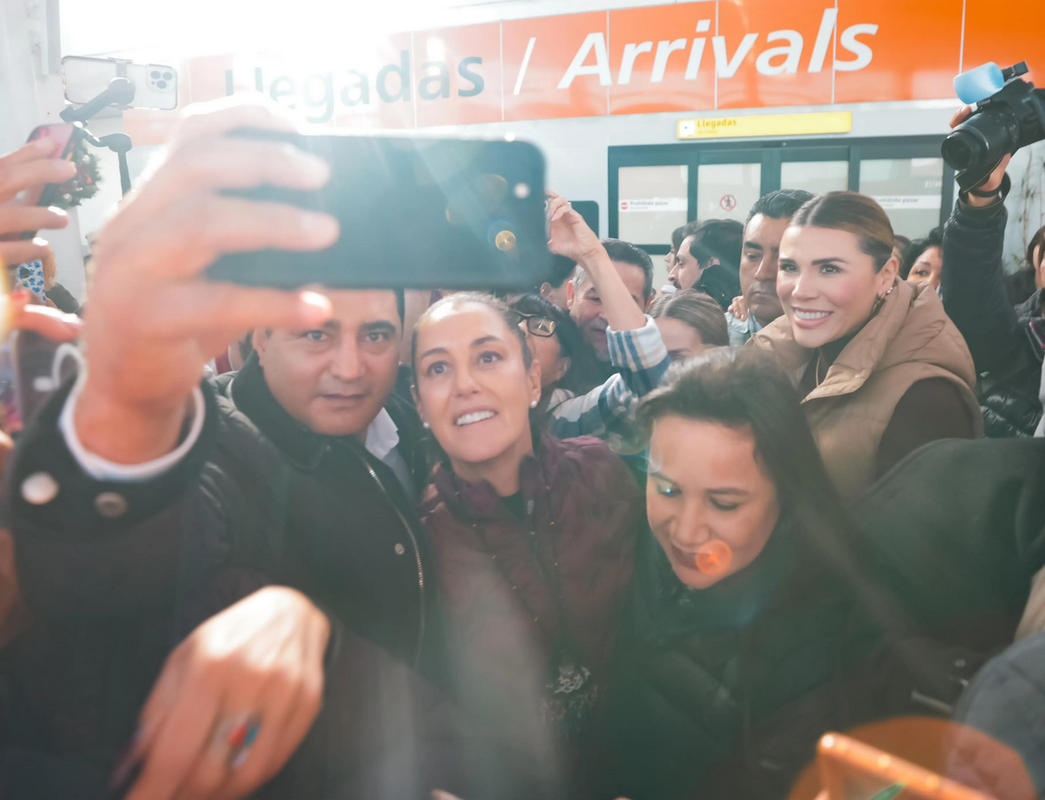 “Terrible” Morales y Marina del Pilar reciben a Sheinbaum en Tijuana