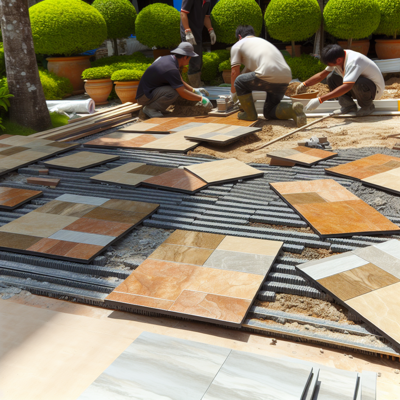 Процесс укладки уличного керамогранита: современное решение для открытых пространств, сочетающее эстетику, прочность и долговечность