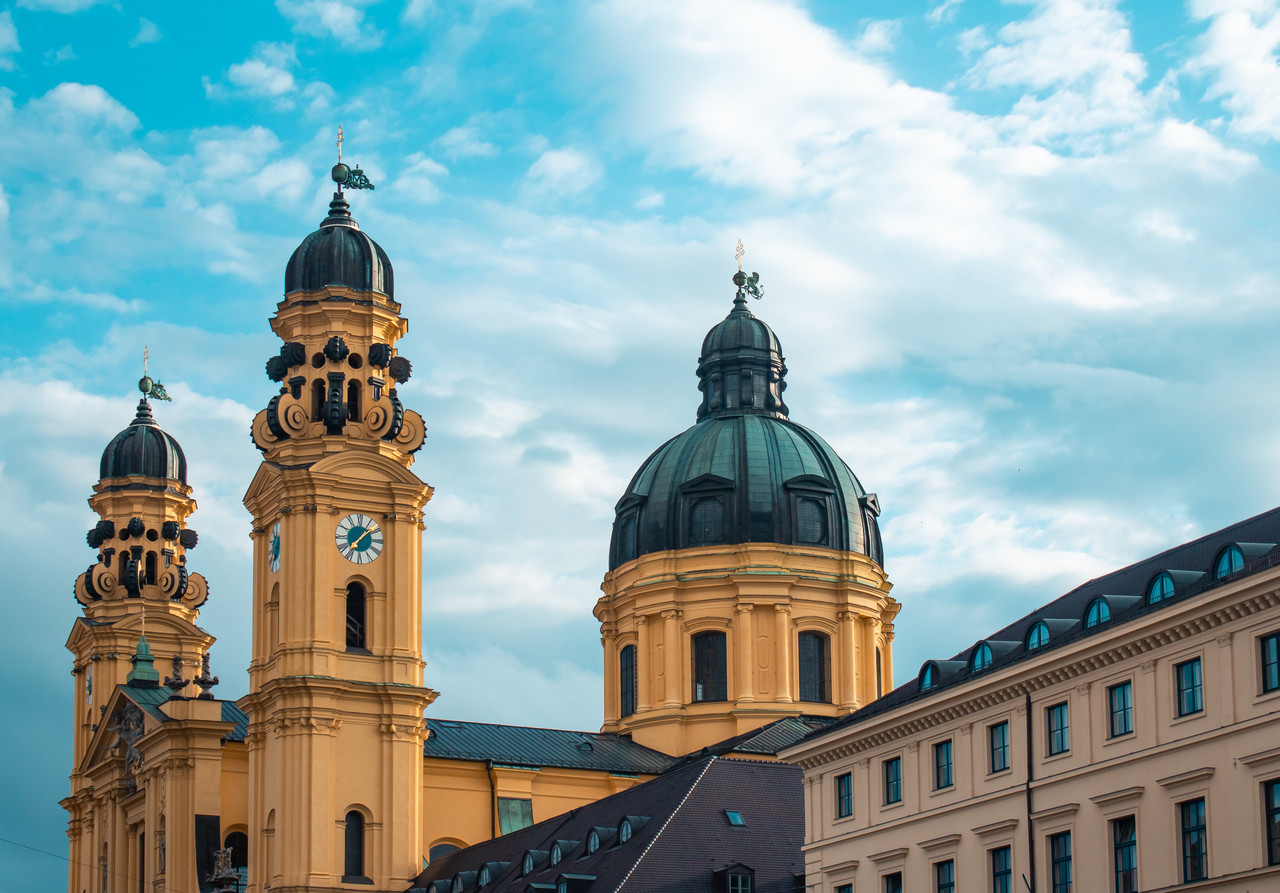 theatine church sunlight cloudy sky munich germany