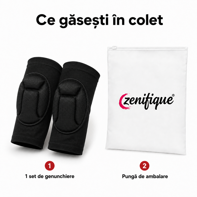 Conținut pachet set 2 genunchiere cu burete Zenifique