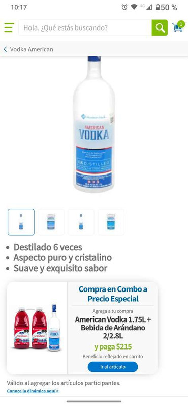 Sam's Club: Vodka de 1.75 litros Member's Mark + 5.6 litros de jugo de arándano. 