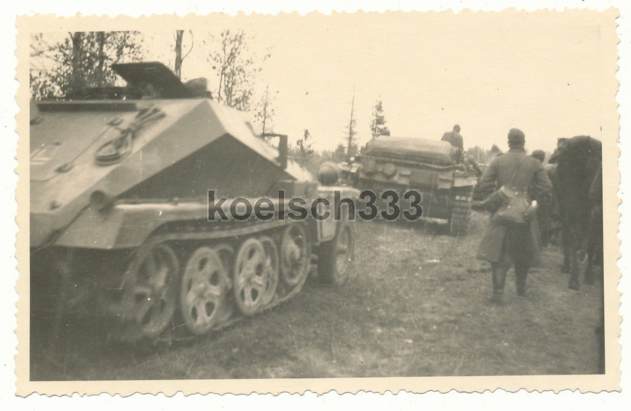 Foto Sturmgeschütz und Munitionspanzer Halbkette in Drogebusch R