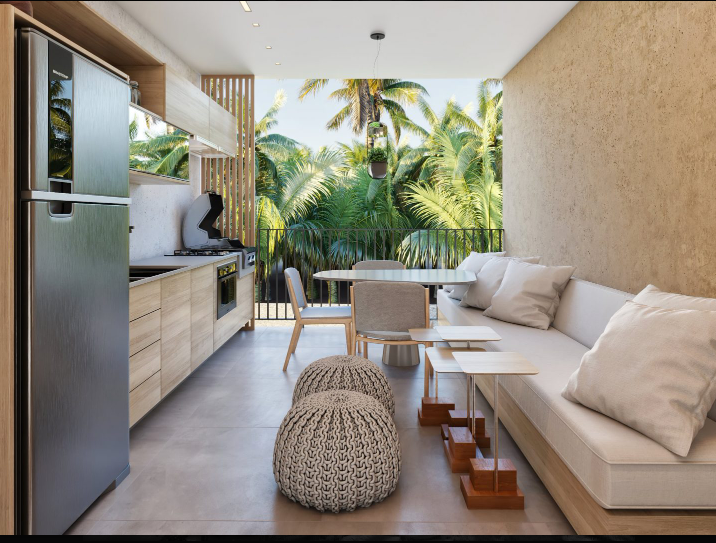 Cozinha moderna e aconchegante com acabamento premium