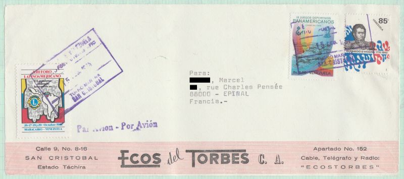 QSL d'ECOS DEL TORBES (Vénézuela) QSL-de-ECOS-DEL-TORBES-env