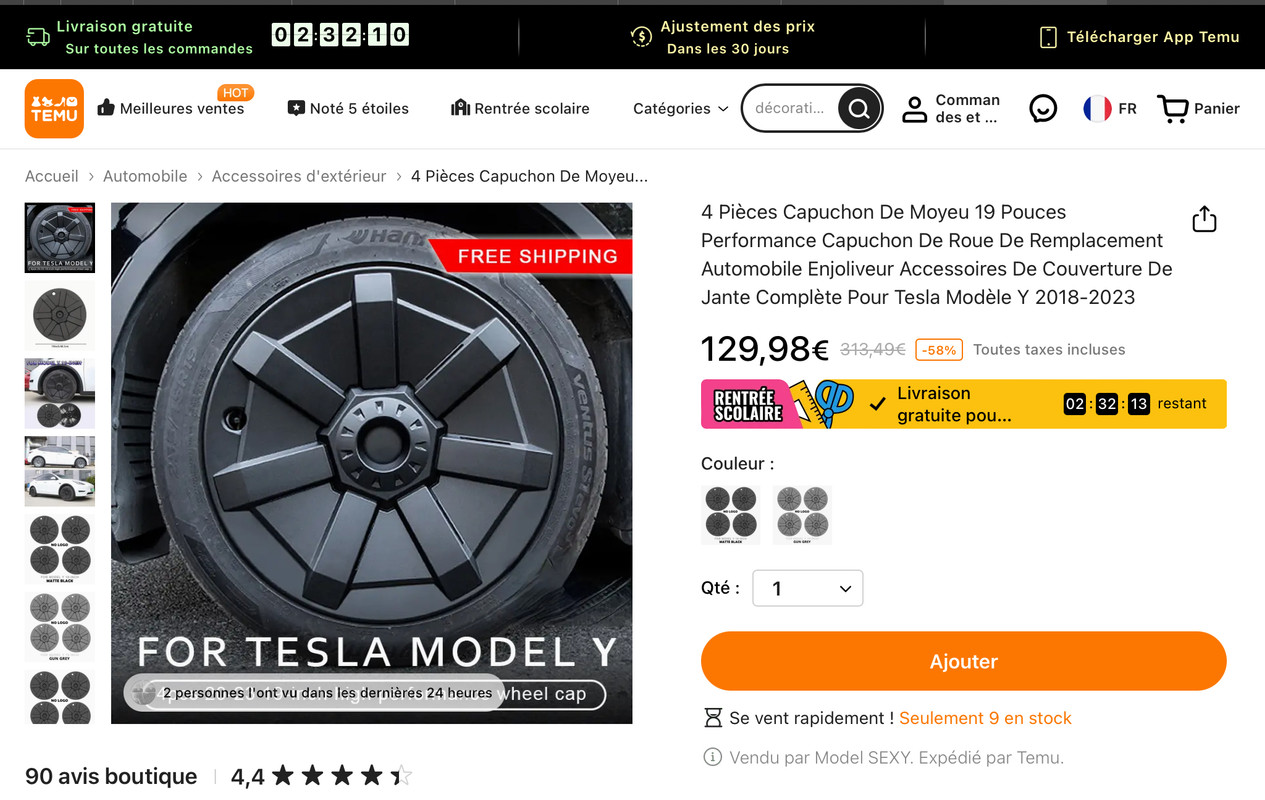 Enjoliveur Tesla Model Y 19 pouces - Tesmile