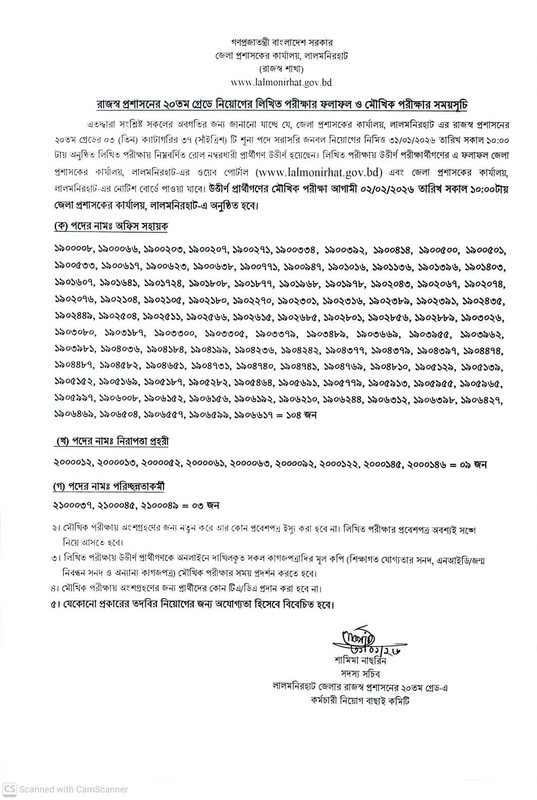 DC-Office-Lalmonirhat-Exam-Result
