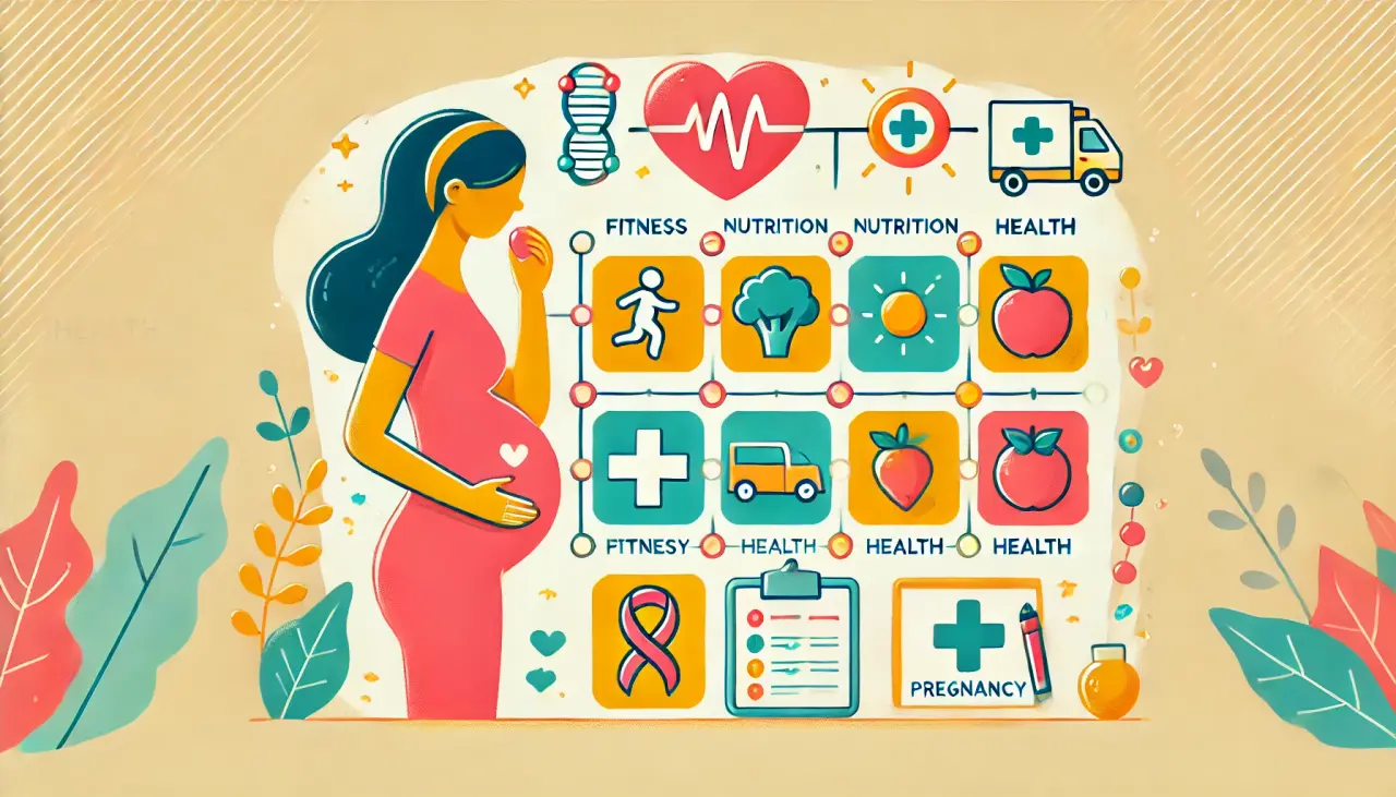 A chart showing BMI ranges and their corresponding health risks in pregnancy