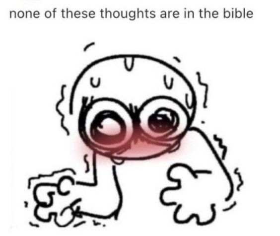none of these thoughts are in the bible meme image
