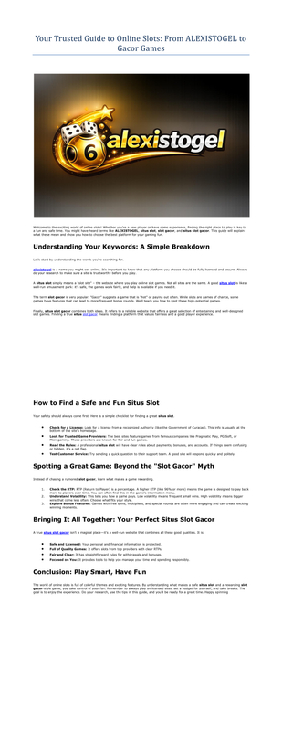 Your Trusted Guide to Online Slots