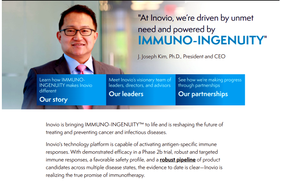 Inovio Pharmaceuticals Inc Ino Stock Message Board Investorshub