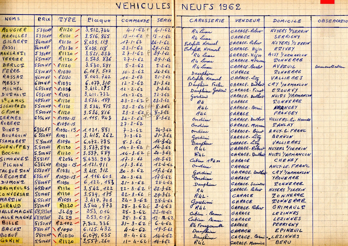 1961 10-17 - R4 - liste VN vendus (3)