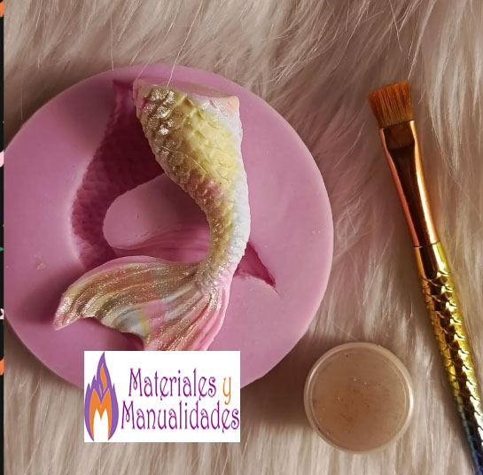 Molde Silicona aleta de sirena 7.5cm para decorar pastel o manualidad
