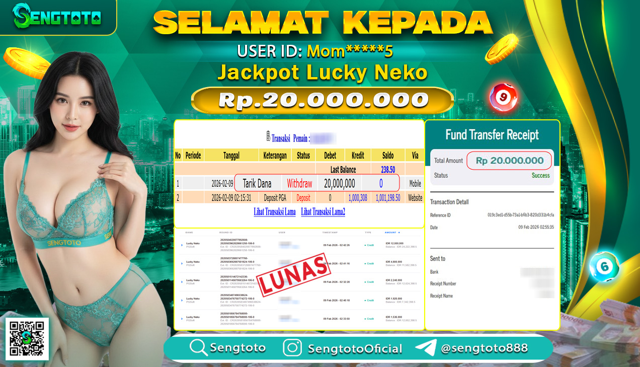BUKTI PEMBAYARAN SLOT LUCKY NEKO