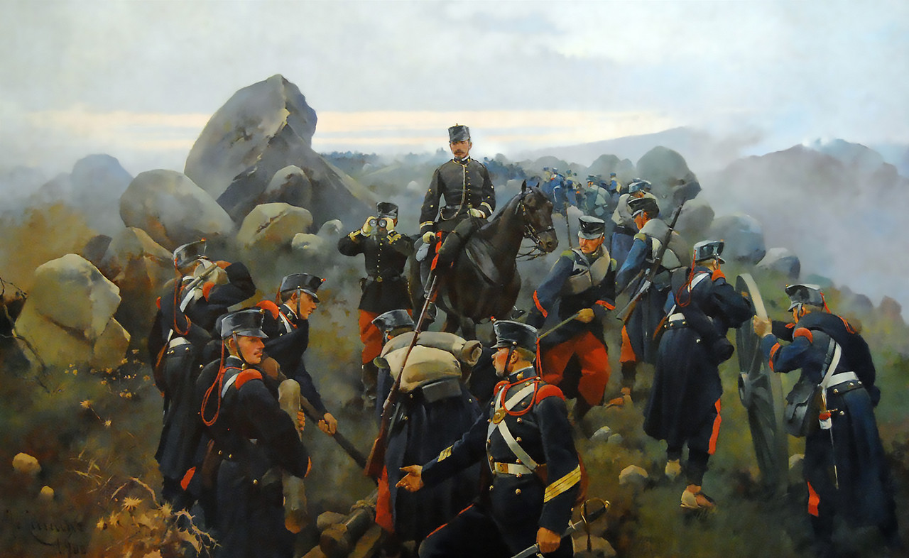 Carlista,73_Toma del fuerte de collado de Alpuente,José Cusachs.