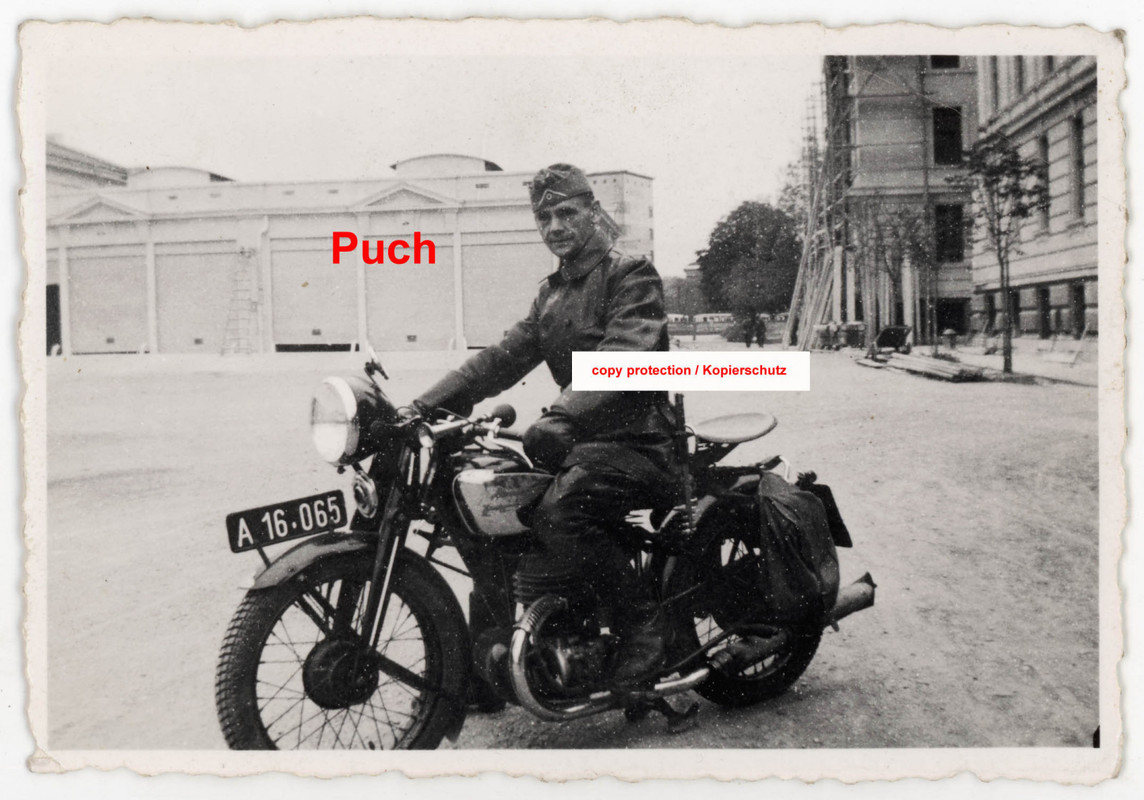 Foto Puch Motorrad Oldtimer,Soldat,Wehrmacht,Krad,ww2 photo motorcycle,soldier (2)