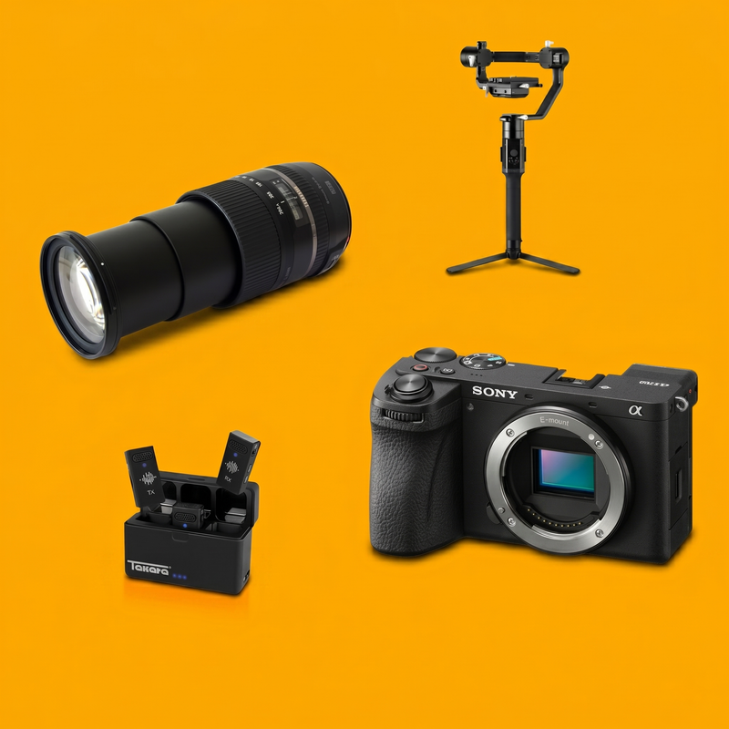 A versatile hybrid camera setup for photo and video