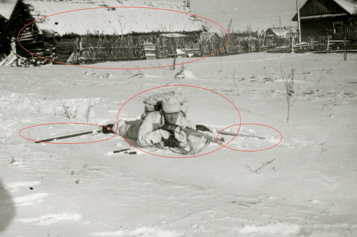 Orig.Foto Jäger der 1.Ski-Jäger Brigade 1944 Pripjet Minsk Winter