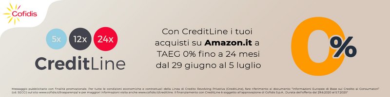 Amazon: arriva il pagamento a rate con CreditLine di Cofidis - tasso 0 fino  al 05/07