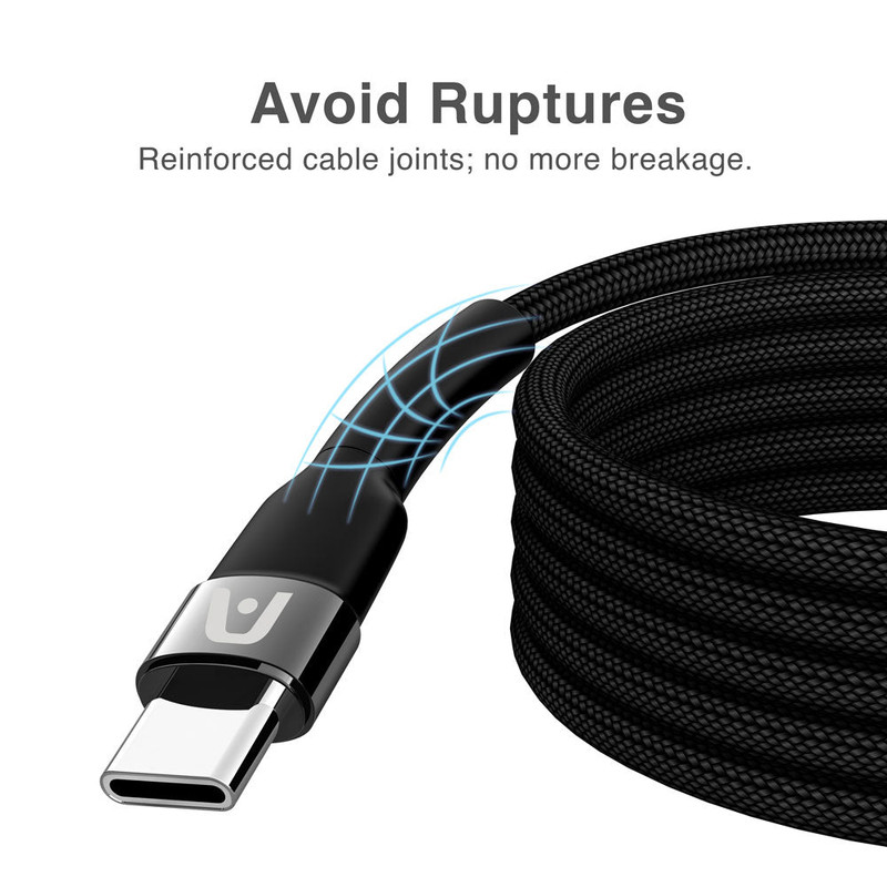 Primer plano de los conectores reforzados del cable Argom.