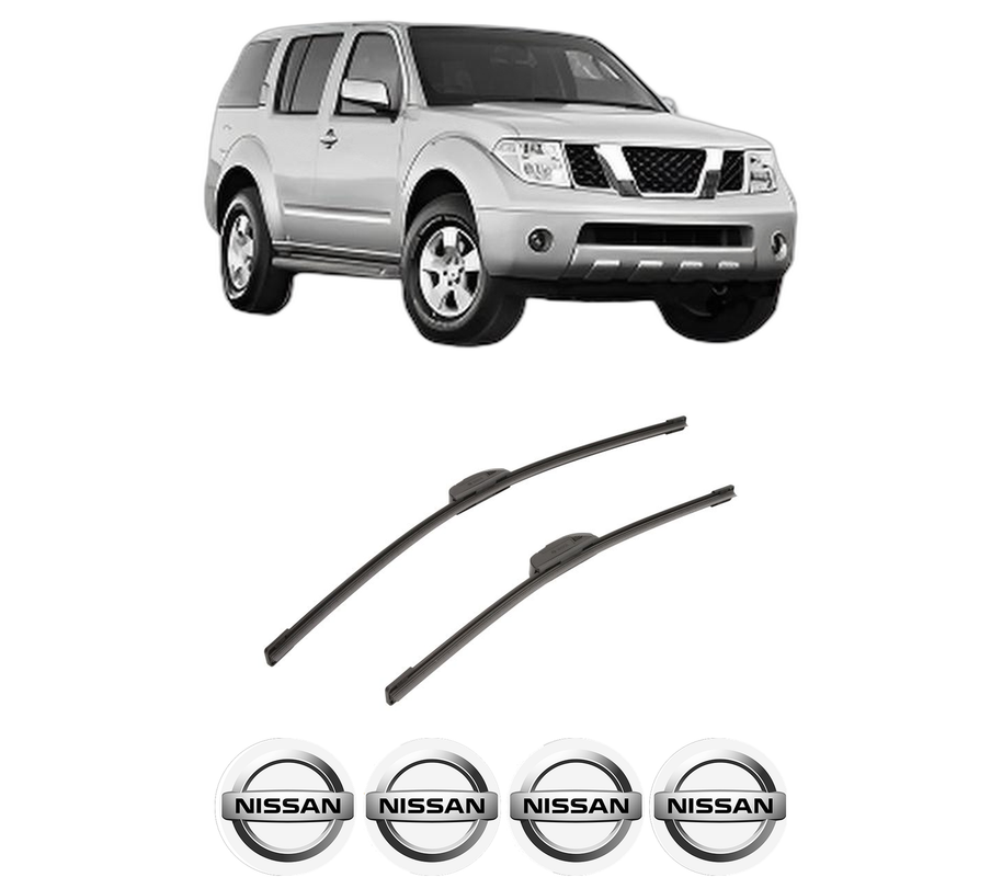 Set stergatoare auto NISSAN PATHFINDER III (R51) din 2005-2010, pentru parbriz auto, 2 bucati, Bosch Aerotwin Retrofit, din cauciuc siliconat rezistent, 4 Stickere Auto NISSAN