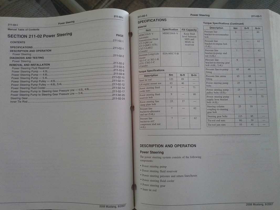 2007 2014 Power steering pump torque specs ??? Ford Shelby GT500