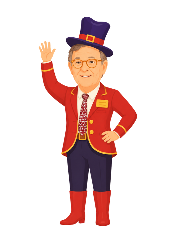 Illustration d’Alain Van De Poel en tenue de cirque