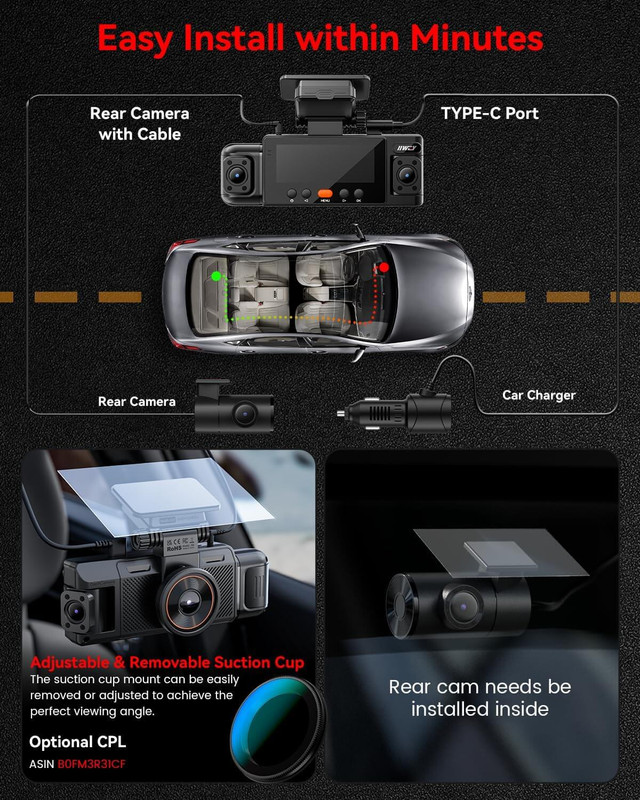 Dash cam installation setup wiring