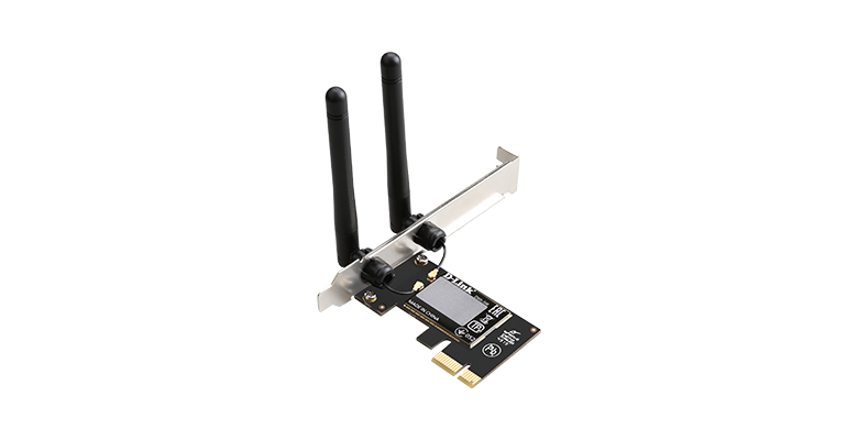 Tarjeta de red PCI Express D-Link DWA-548 con dos antenas.