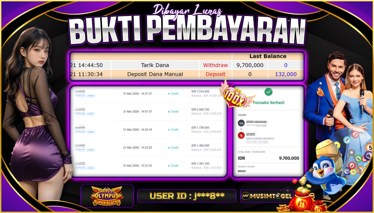 MUSIMTOGEL JP SLOT  9,700,000 - GATES OF OLYMPUS SUPER SCCATER  -  PRAGMATIC PLAY