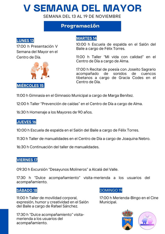 Semana del Mayor en Cuevas del Becerro - del 13 al 19 de noviembre de 2023